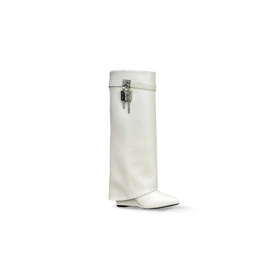 GIVENCHY SHARK LOCK LEATHER KNEE-HIGH BOOTS GIVENCHY SHARK LOCK LEATHER KNEE-HIGH BOOTS